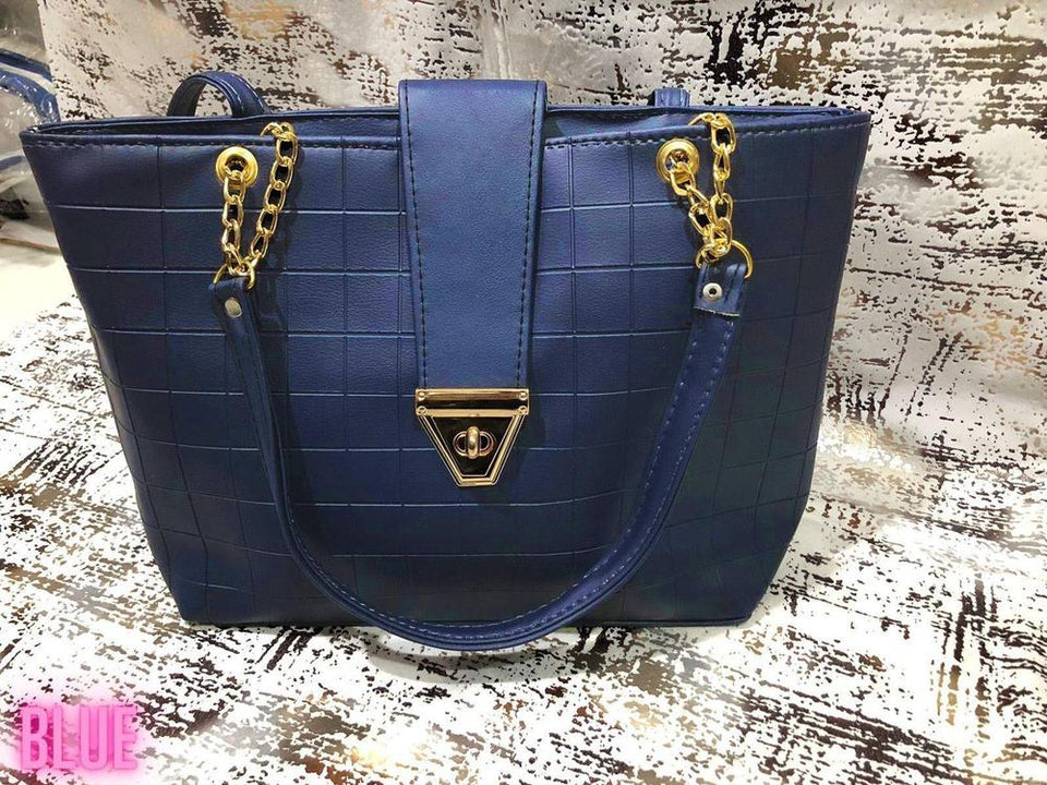 : Women's PU Leather Textured Top Handle Shoulder Bag