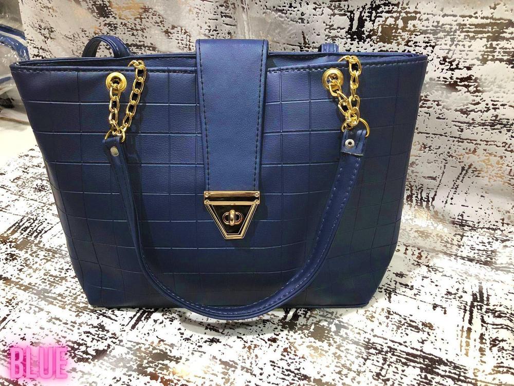 : Women's PU Leather Textured Top Handle Shoulder Bag