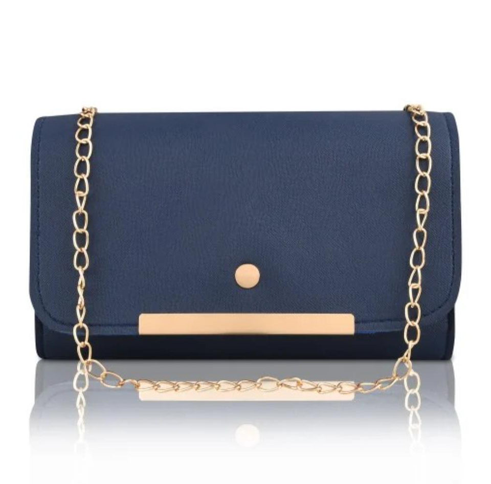 Stylish Blue PU Leather Hand Bag Set - 4 Pcs for Women