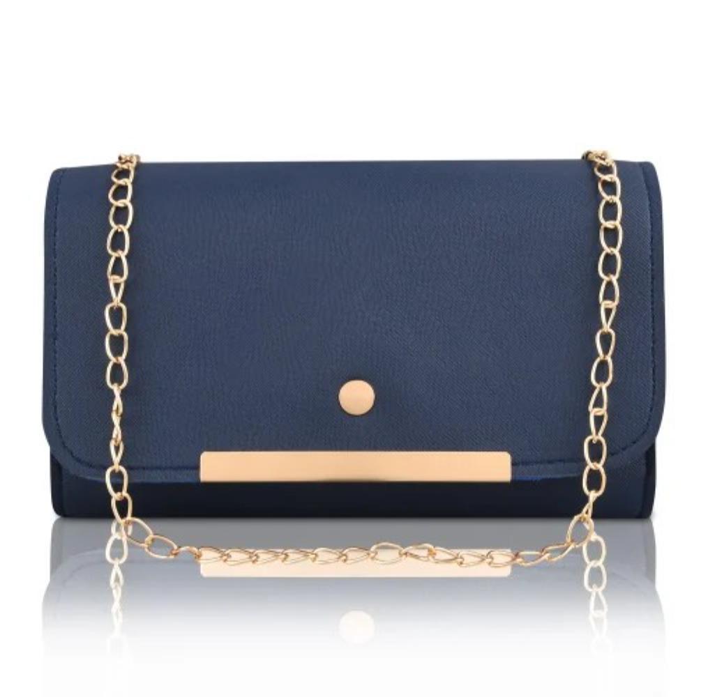 Stylish Blue PU Leather Hand Bag Set - 4 Pcs for Women