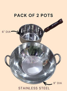 Stainless Steel Pan and Pot Set, Pack Of 2