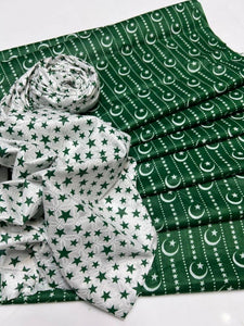 2 Pcs Women's Unstitched Lawn Printed Suit