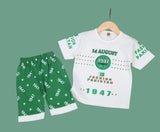 &nbsp;2 Pcs Boy's Blended Printed Knicker And Shirt Set