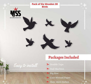 Modern 3D Art Wall Hanging Frame, Pack Of 6