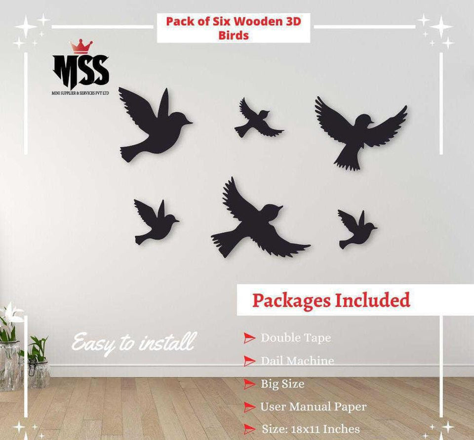Modern 3D Art Wall Hanging Frame, Pack Of 6