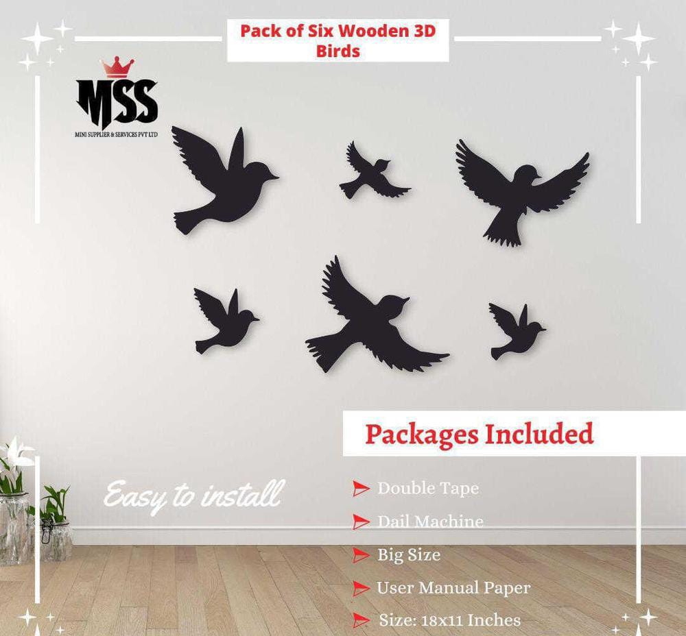 Modern 3D Art Wall Hanging Frame, Pack Of 6