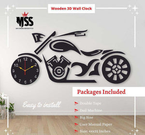 Analog Stylish Bike Design MDF Wall Clock