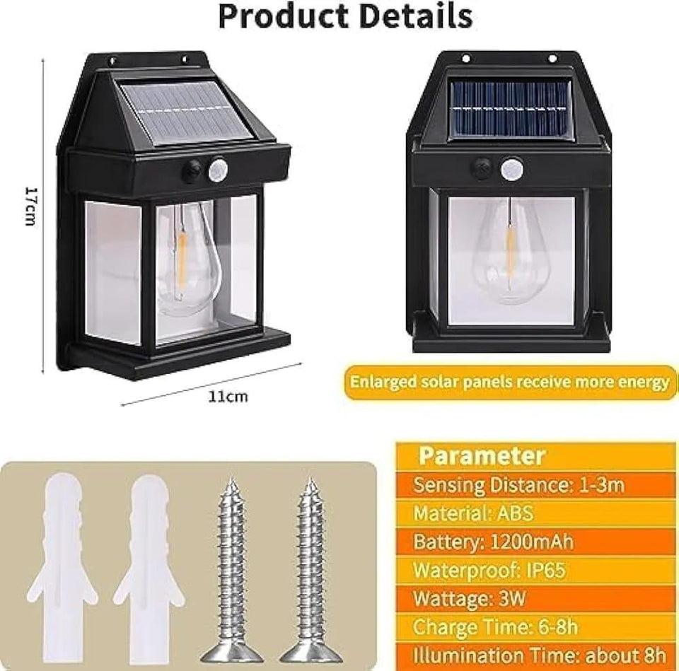 Solar Motion Sensor Outdoor Wall Light